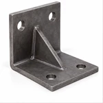 Heavy-duty post mounting bracket in three-quarter view on a white background