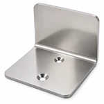 Polished stainless steel marine mounting bracket with two centerline countersunk holes