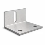 Side view of aluminum solar panel mounting bracket showing sheet thickness and bend profile
