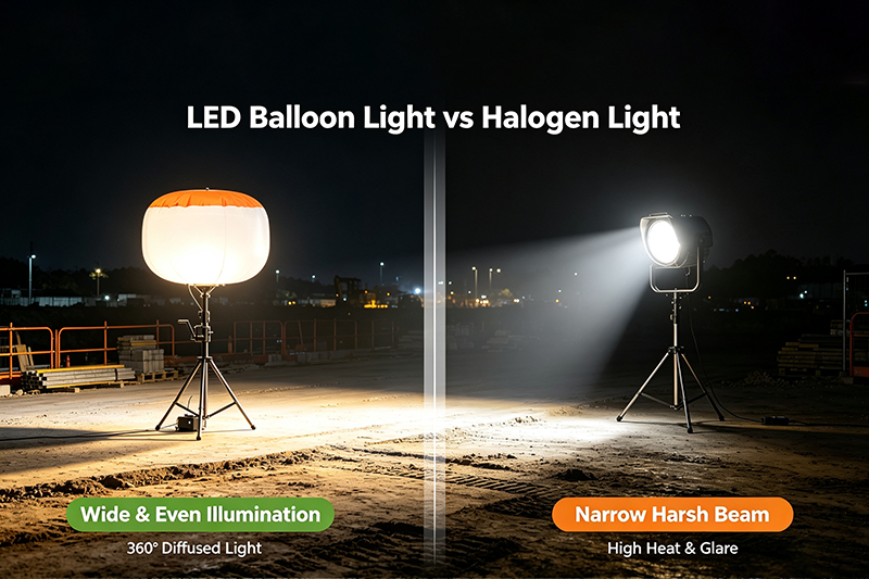 LED Balloon Light vs Halogen Work Lights